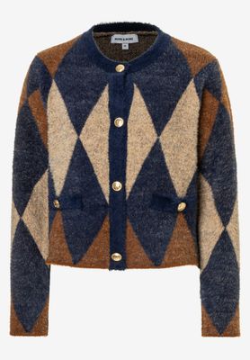 More &amp; More Argyle Cardigan Multi