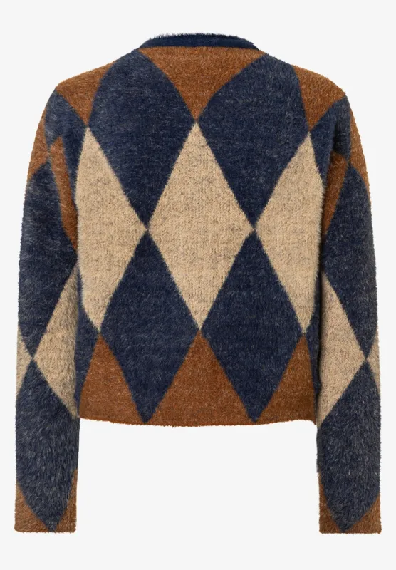More &amp; More Argyle Cardigan Multi