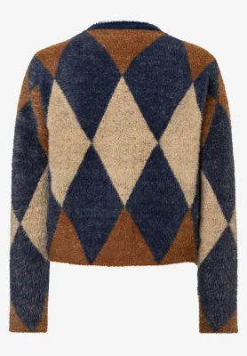 More &amp; More Argyle Cardigan Multi