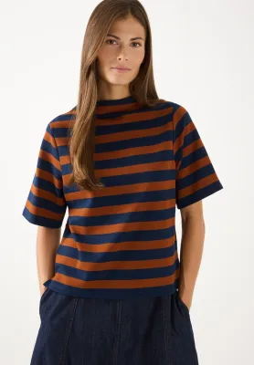 More &amp; More gestreept Sweatshirt Bruin
