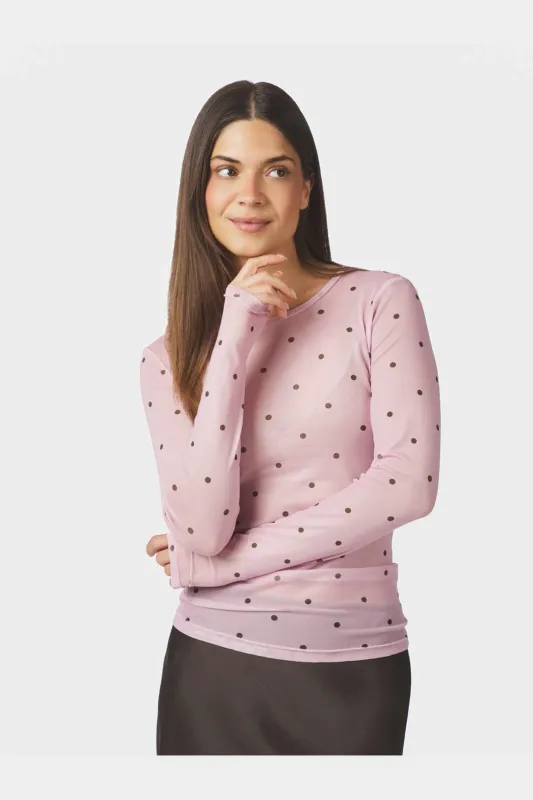 Neo Noir Ella Space Dot Blouse Roze
