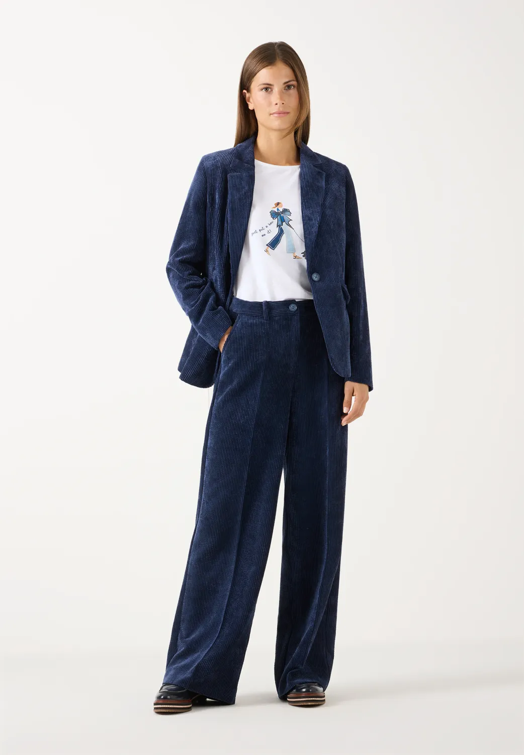 moreandmore Shirt with Placement Print white