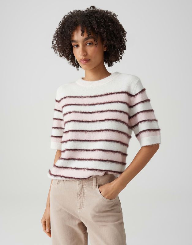 Opus Pimota stripe Trui Roze