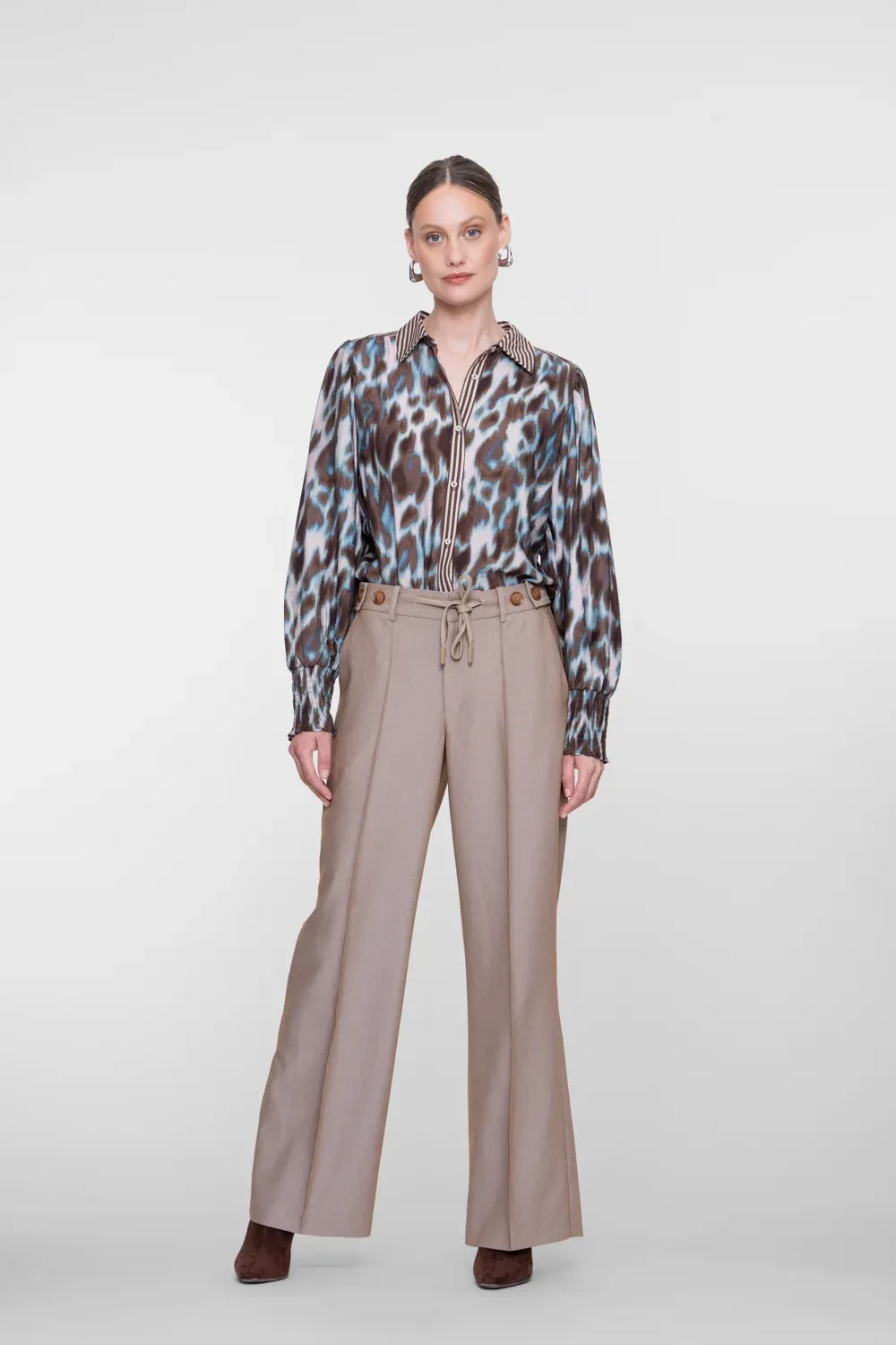 Geisha wide leg pantalon Beige