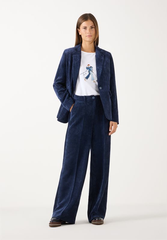 More &amp; More Soft Corduroy Blazer Blauw