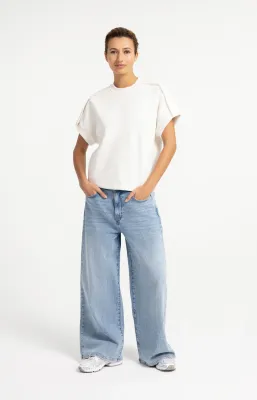 YAYA Mouwloze sweater off white