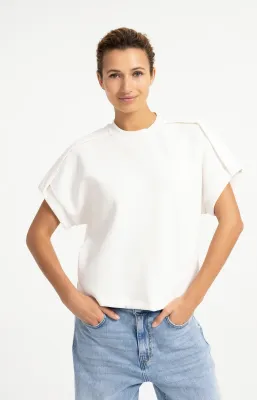 YAYA Mouwloze sweater off white