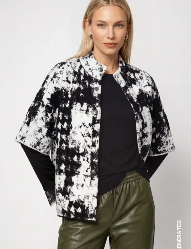 Monari jas met print zwart