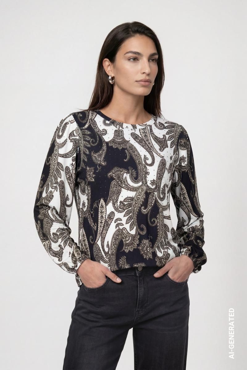 Monari trui met print Zwart