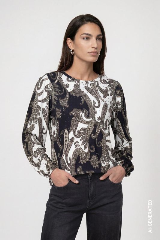 Monari trui met print Zwart