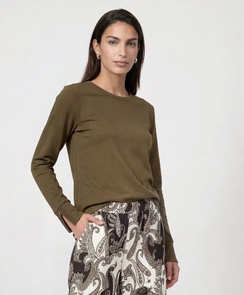 Monari long-sleeve Olijf