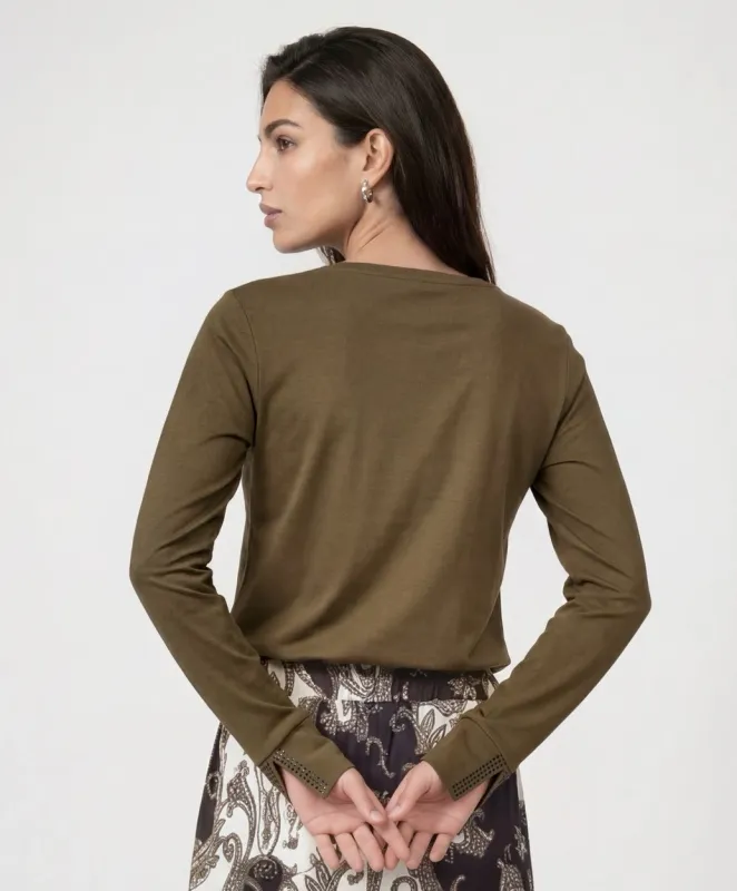 Monari long-sleeve Olijf
