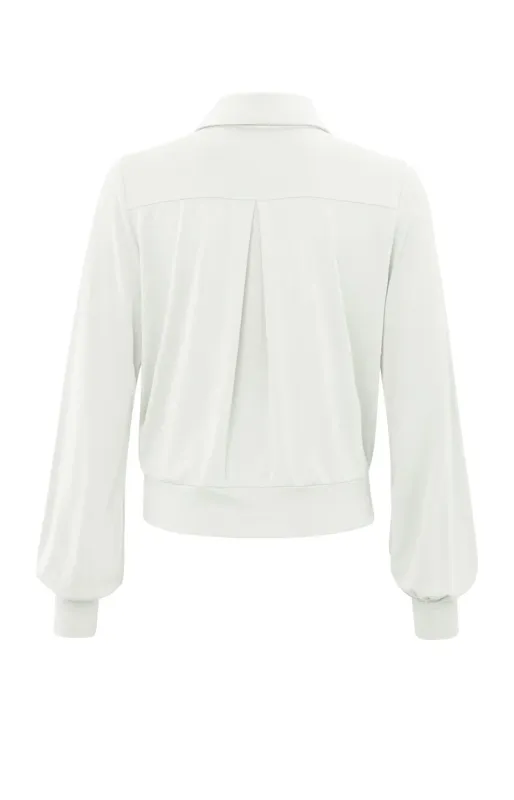 YAYA Jersey blouse top Ecru