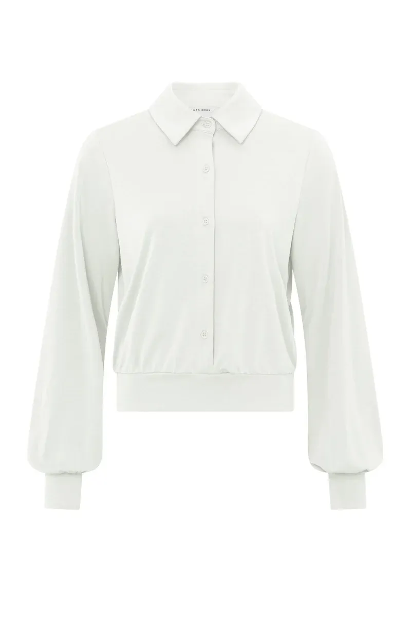 YAYA Jersey blouse top Ecru