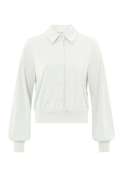 YAYA Jersey blouse top Ecru