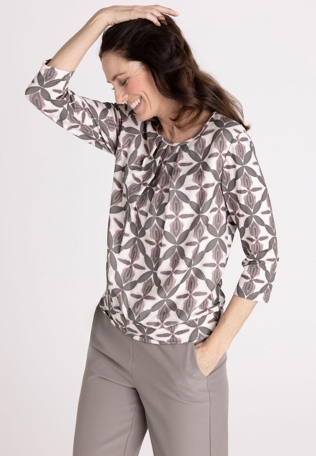 Frank Walder Shirt met plooien Rood