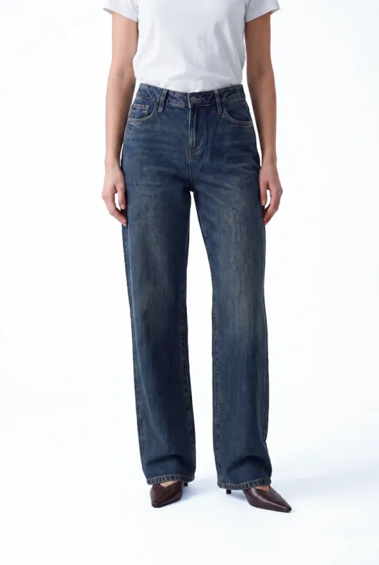 Florez Sophie Straight Jeans blauw