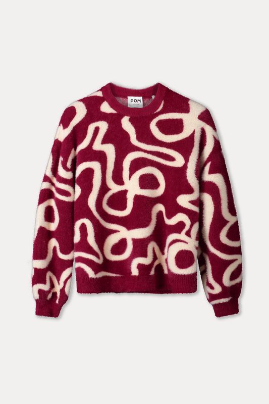 Pom Amsterdam pullover - Frida Bow Burgundy Red Rood