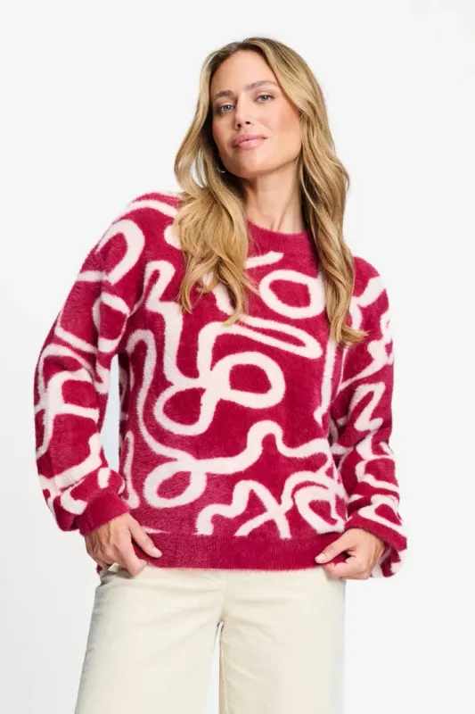 Pom Amsterdam pullover - Frida Bow Burgundy Red Rood