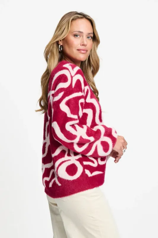 Pom Amsterdam pullover - Frida Bow Burgundy Red Rood