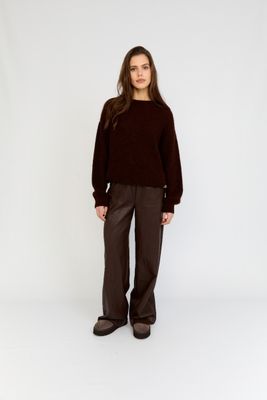 Moscow Broek fake leather Bruin
