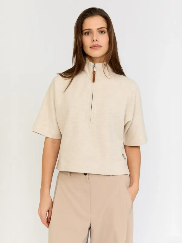 Moscow Sweatshirt korte mouw Beige