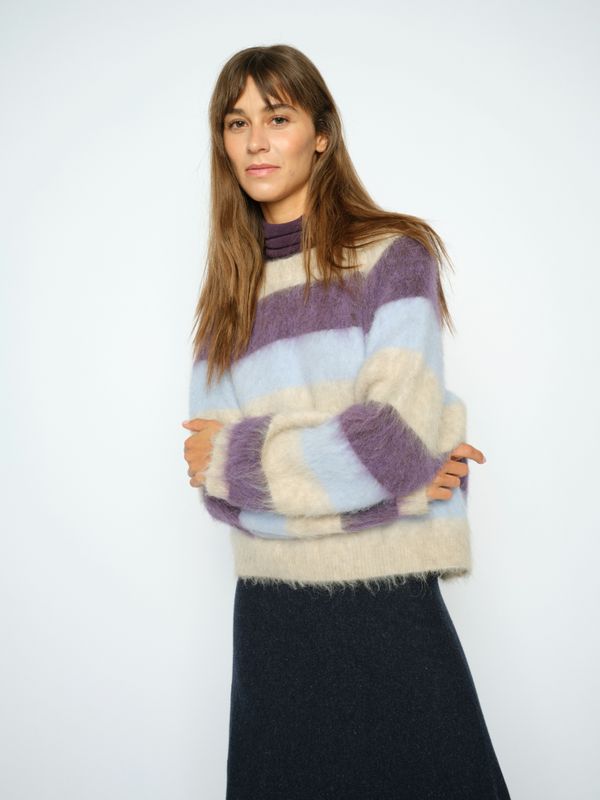 Mos Mosh MMSuvi Stripe Knit Paars