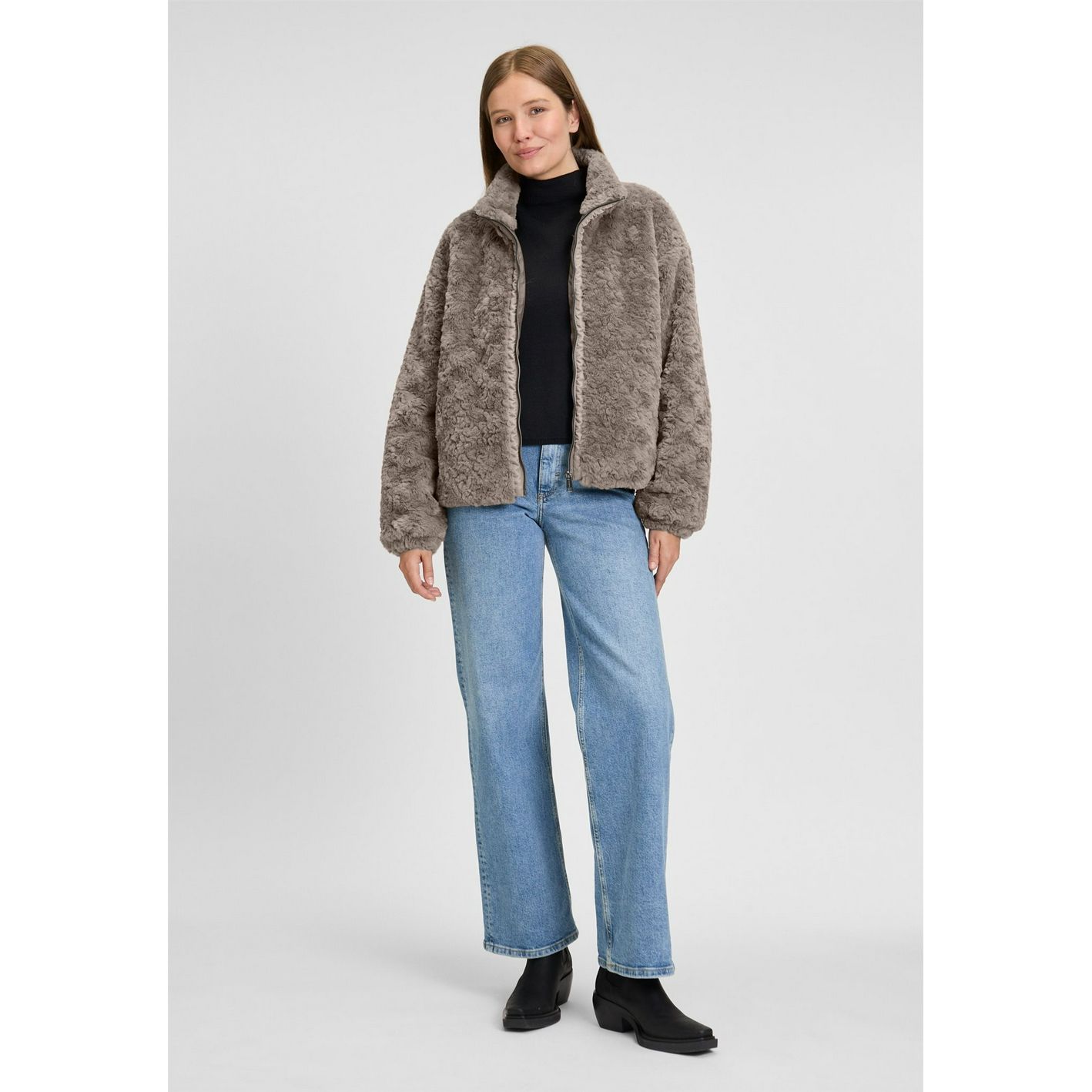 Covered teddy jacket Cleo 2 Beige