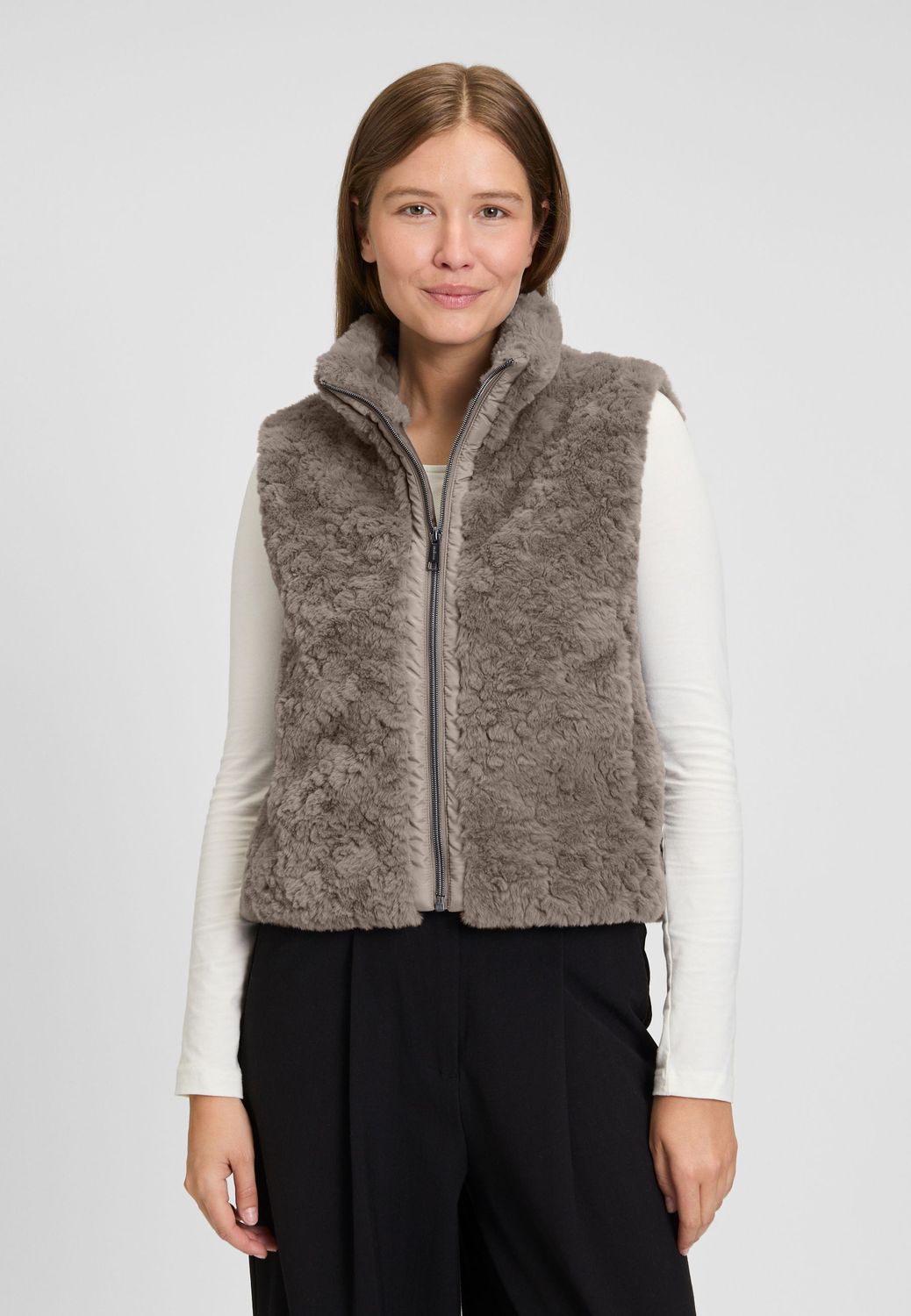Covered teddy jacket Cleo 2 Beige