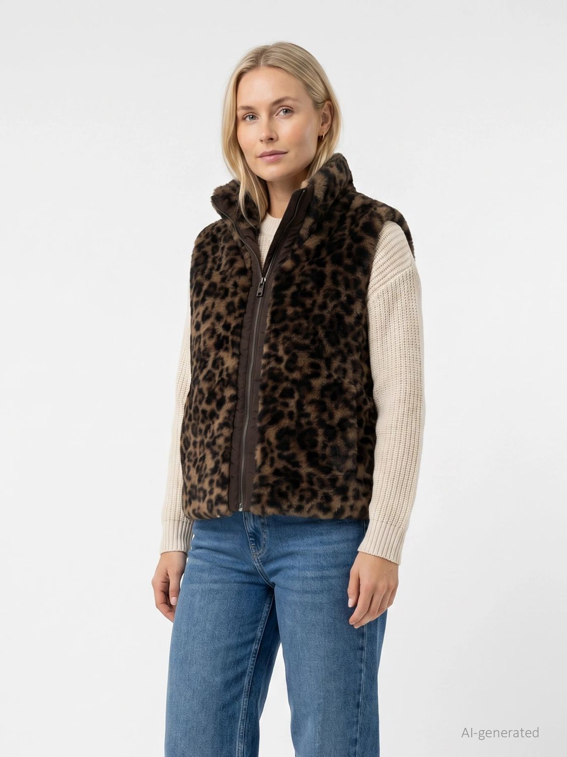 Covered Ladies KNITTED bodywarmer Bruin