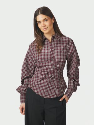 Neo Noir Neoella Medium Check Shirt Paars