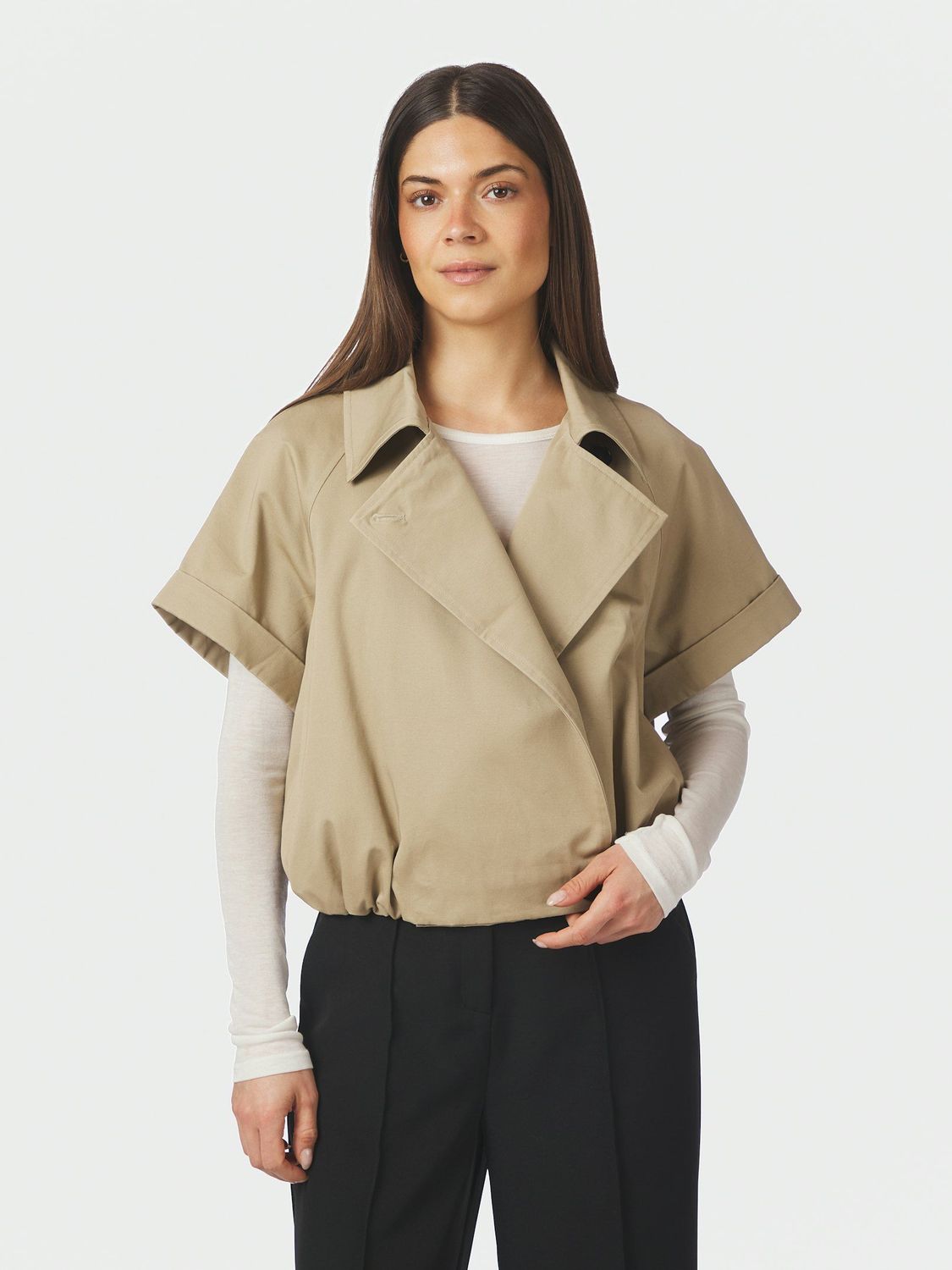 Neo Noir Lisha Trench Vest Ecru