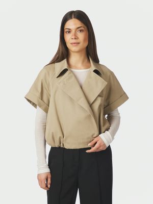 Neo Noir Lisha Trench Vest Ecru