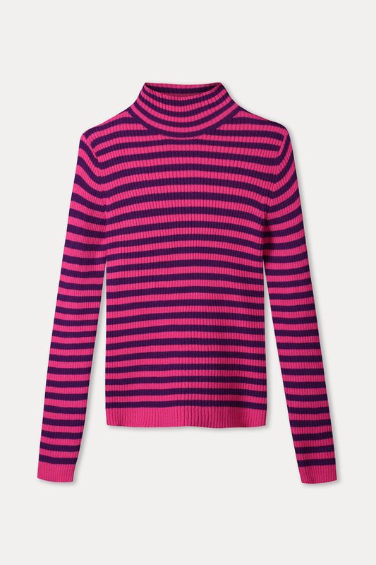 Pom Amsterdam pullover - Riley Striped Pink Purple Multi