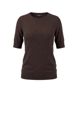 Private label  top donkerbruin
