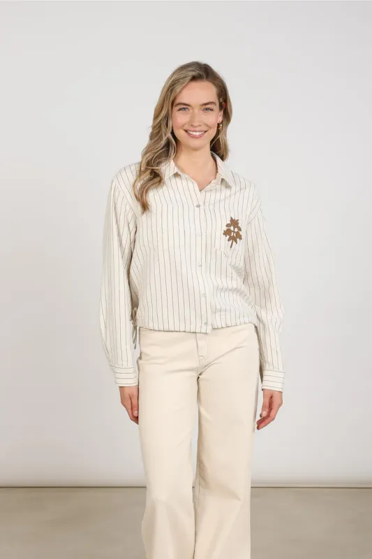 Nukus Ariana Blouse Stripe Bruin