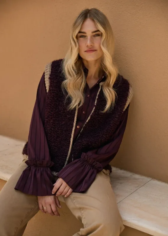 Nukus Amalia Blouse Stripe Paars