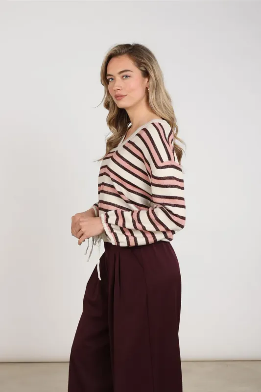 Nukus Kim Pullover Stripe Roze