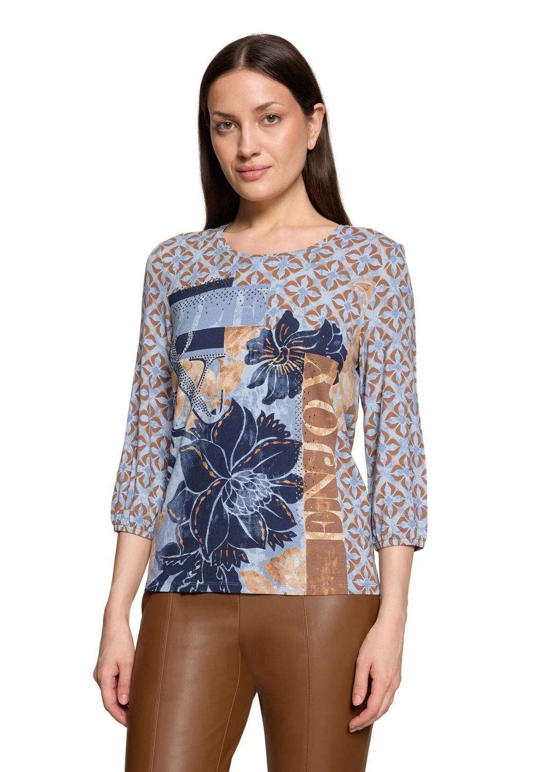 Betty Barclay Shirt koll Blauw/Bruin