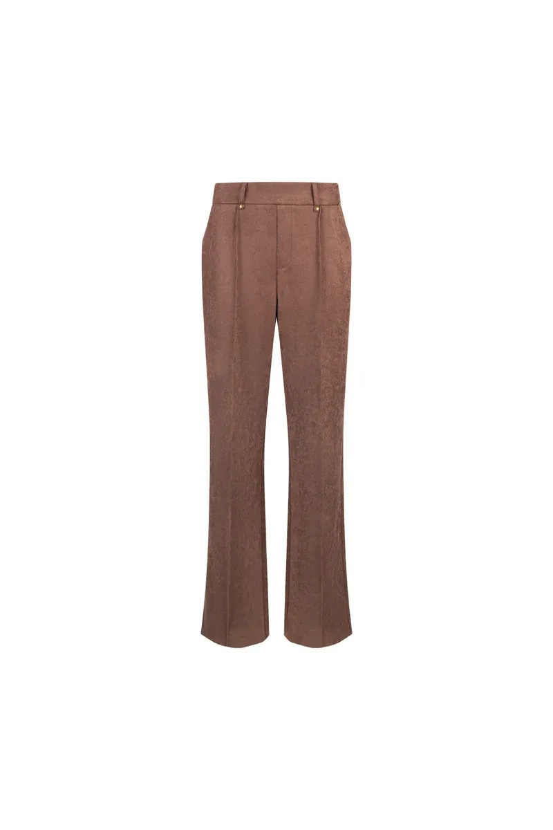 Nukus Jill Pants Suedine Bruin