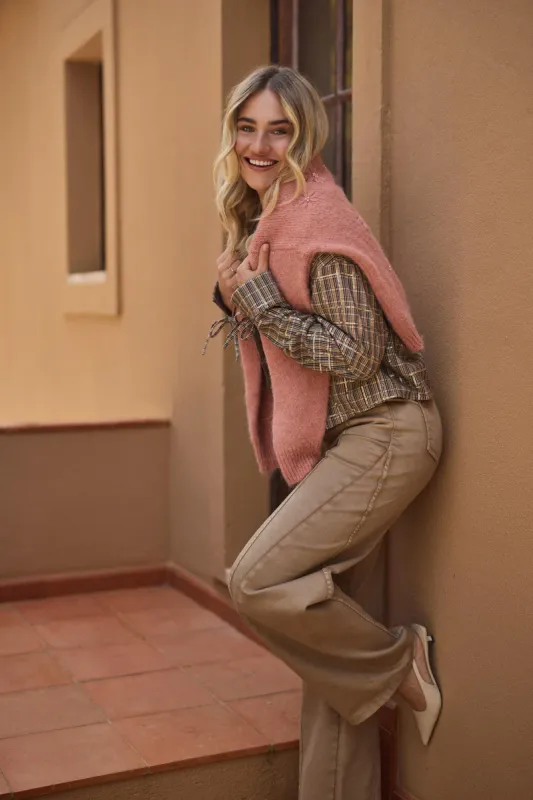 Nukus Bailey Blouse Check Roze