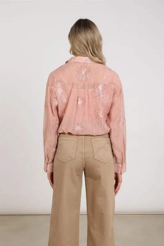 Nukus Ally Blouse Embroidery Roze