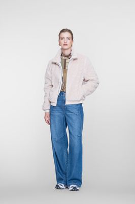 Geisha Jacket fake fur zigzag Ecru
