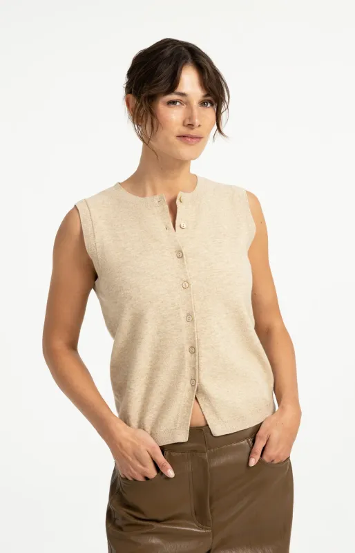 YAYA Spencer met knoopsluiting Beige