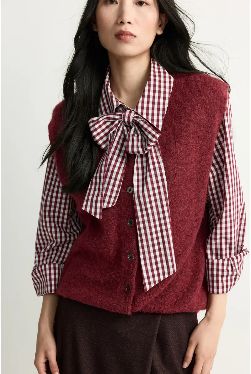 Xandres Gilet van alpacamix Rood
