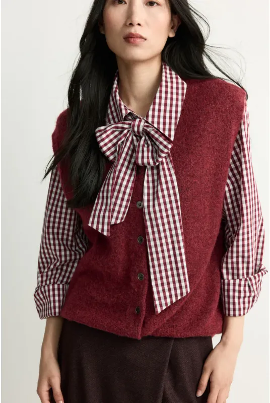 Xandres Gilet van alpacamix Rood