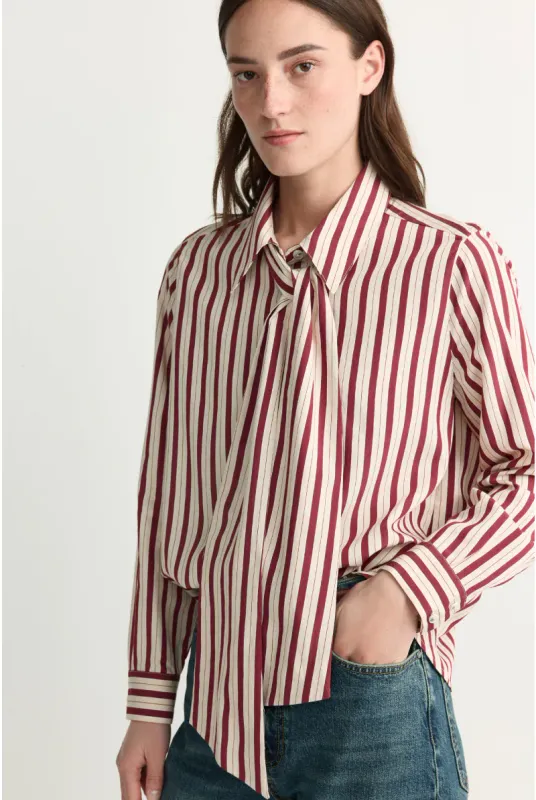 Xandres Hemd met afneembare strik Rood