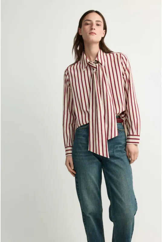 Xandres Hemd met afneembare strik Rood