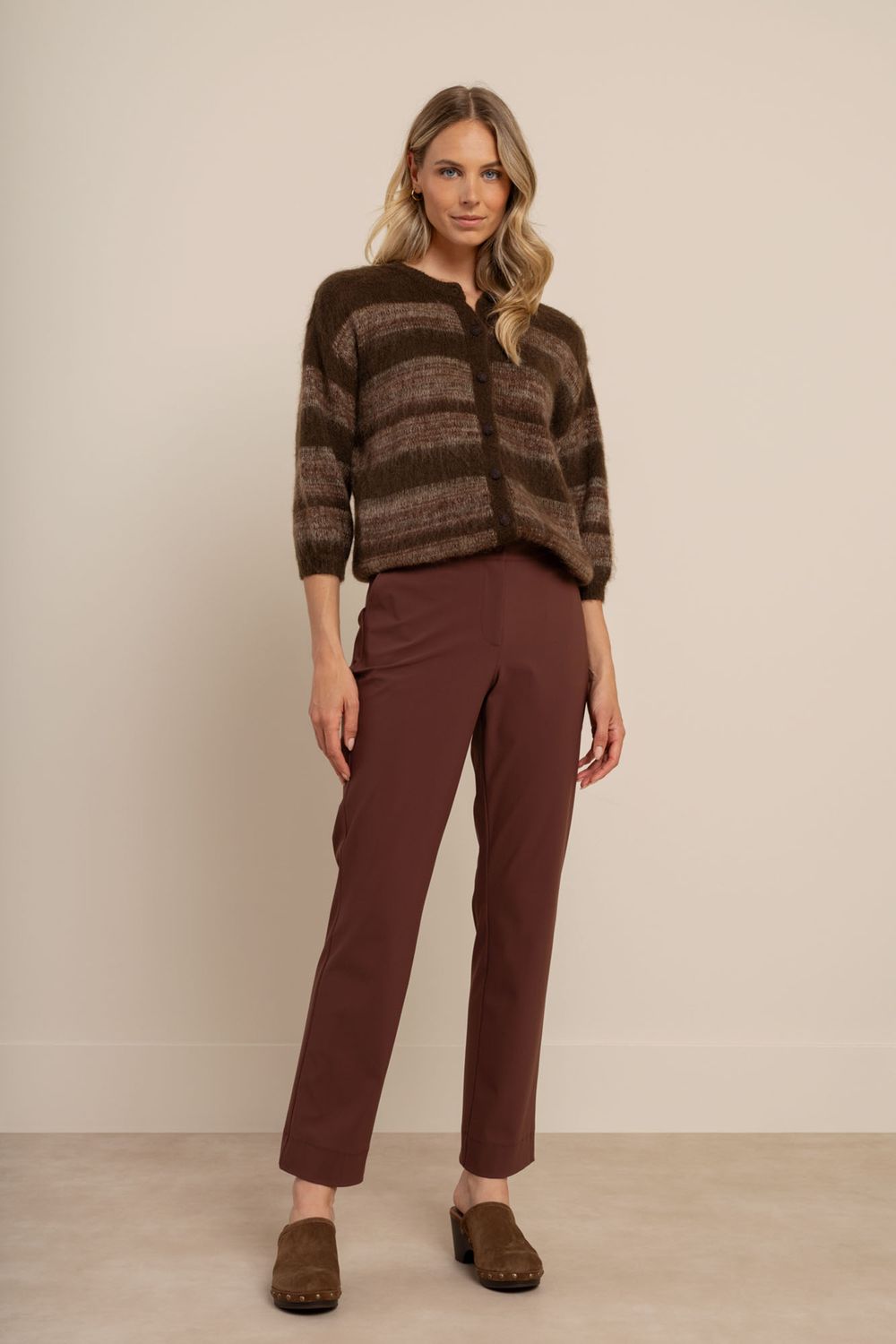 Studio Anneloes Bibi ssl stripe cardigan Bruin