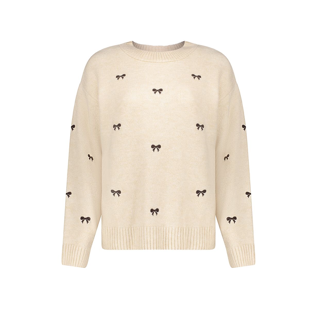 Geisha trui met strikjes Beige